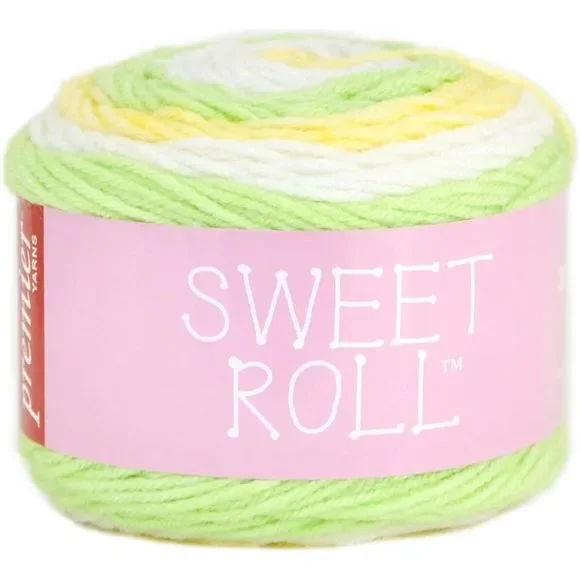 Premier Yarns 1047-28 Sweet Roll Yarn Melon Pop 5 oz/245yds Acrylic Yellow Green - Picture 1 of 6